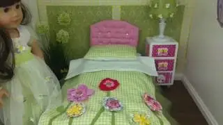 DIY garden bed with tufted Headboard for AG Doll