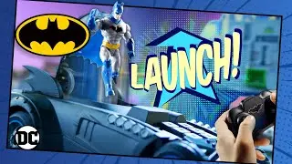 Surprise! Batman LAUNCHES out of the Launch & Defend Batmobile