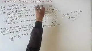 Flow over Broad Crested Weir || Fluid mechanics || Complete derivation for maximum discharge