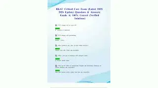 Bkat Critical Care Exam Latest 2025 2026 Update Questions En Answers Grade A 100 Correct Verified So