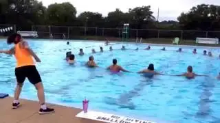 Aqua Zumba circle formation at the Swim Club at GVCC