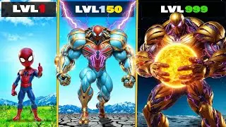 LVL1 SPIDERMAN 🕷️ to LVL999 SPIDERMAN 🕷️ IN GTA 5  / UPGRADING SPIDERMAN IN GTA 5 FROM WEAK TO MOST