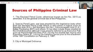 5  SOURCES OF PHILIPPINE CRIMINAL LAW