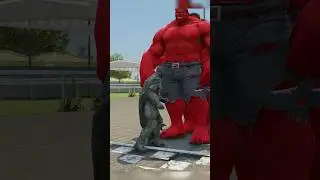 SUPER HEROES ONE PUNCH TEST VS RED HULK - WHO IS STRONGEST | #Shorts | #gta5 | #goku