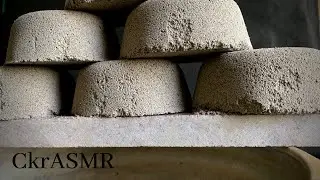 ASMR : crispy soft sand cement crumbles in water 💦 dipping , mouthwatering 🤤 | CkrASMR