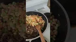 cooking mince beef with frozen vegetables....#short my own recipe..
