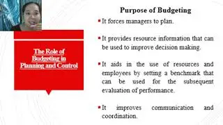 Budgeting for Planning and Control