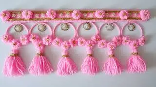 DIY Woolen Toran Out Of Waste Bangles and Wool/Home Decor Ideas 3463