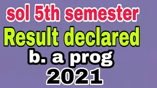 du sol fifth semester B. A prog Result declared 2021 | how to check result