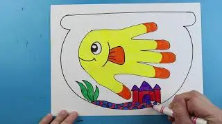 HAND PRINT FISH ART LESSON