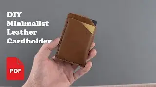 Making a minimalist leather cardholder. PDF pattern #cardholder #pdfpattern