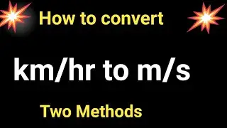 How to convert km/h to m/s||How to convert km/h to m/s using dimensional analysis