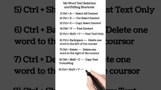 Ms Word Text Selection and Editing Shortcuts #shorts
