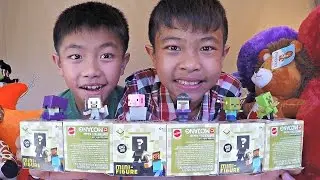 Minecraft Series 6 Mini-Figures End Stone Blind Box Unboxing Kids Review