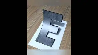 3d Letter E Drawing #shorts #drawing #art