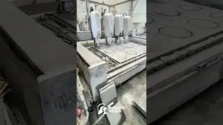 CNC Stone Carving Machine with 4 heads High efficiency of batch engraving #stonemachine #engraving
