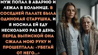 Муж из-за аварии попал в больницу. В палате была старушка. На выписке она сказала: Убегай от него…