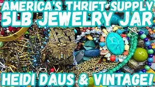 HEIDI DAUS & VINTAGE! America's Thrift Supply 5lb Jewelry Jar Unboxing #jewelryunboxing #jewelryjar