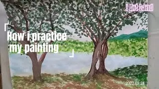 Time Lapse Relaxing Art Practice 2022 | Watercolor | Trees