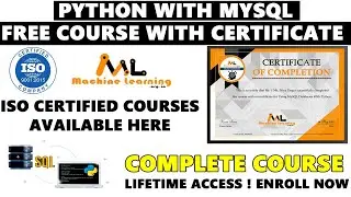 Python with My SQL Free Complete Course with Certificate |  Free Database Course