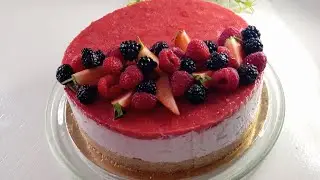 تشيز كيك franboise بدون فرن وبلا بيض رائع شكلا ومذاقا🍰