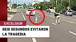 Conductor detiene el tráfico y rescata a dos niñas en carretera de Florida