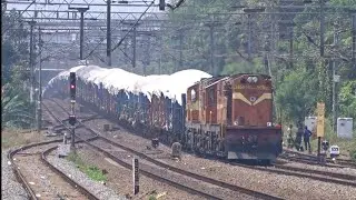 ALCO twins BOXN freight & EMD twins empty container skipping Kalamassery