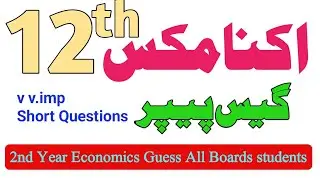 2nd year Economics Guess Paper 2025|12th Economics imp S.Q|All Punjab Boards-FA ICs-HBSA Education