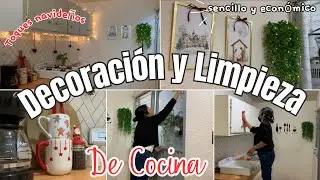 DECORACIÓN Y LIMPIEZA DE COCINA PEQUEÑA🎄✨| Toques navideños 🪅+ Limpieza profunda🧼 #cocina #limpieza