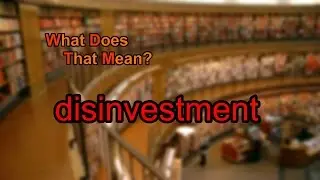 What does disinvestment mean?