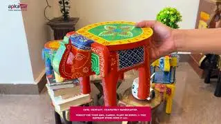 Wooden Elephant Stool for Home | Indian Decor & Gift Idea | Traditional Wooden Handicraft Gift