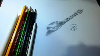 How to draw a spoon/  shading spoon/ easy to make a spoon/ drawings/ sketching/ eating spoon