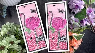 Picket Fence Studios Fabulous Flamingoes Slimline Cards