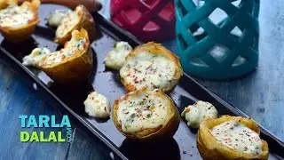 Stuffed Potato Skins by Tarla Dalal