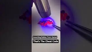 Assorting Rubies from Garnet using UV light - #ruby #garnet #gemstone #uv