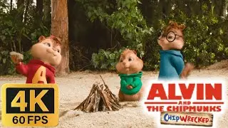 Alvin and the Chipmunks: Chipwrecked (2011) - Chipmunks/Chipettes Setting Up The Island [4K/60FPS]
