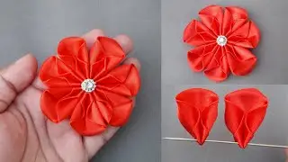 DIY: Easy Tricks Fabric Flowers Making - New design cloth Flower making - Kanzashi Fabric Flower-Diy
