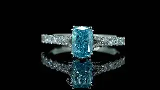 Stunning Blue Diamond Engagement Ring | Custom Diamond & Jewelry Manufacturer in Surat