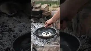 Pancakes Over the Fire #camping #cooking #asmr #fire #pancake