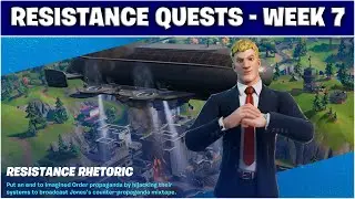 RESISTANCE QUESTS WEEK 7! Hack IO, Swap Munitions and Destroy files - Fortnite Challenge Locations