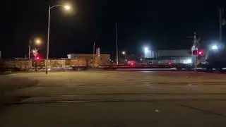 UP 7677 Manifest Freight Train West, Main St. Railroad Crossing, Fremont NE