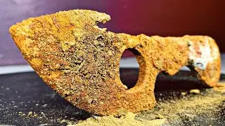 Antique Rusty Damascus Knife Restoration Video!