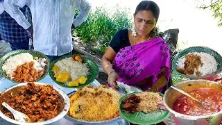 Cheapest RoadSide Unlimited Meals | Indian Street Food | #Meals #Vegmeals #NonVegMeals