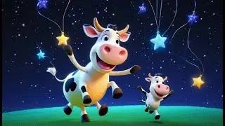 The Flying Cow and the Moon | Silly Animal Rhyme for Kids | Fun Nighttime Song for Toddlers