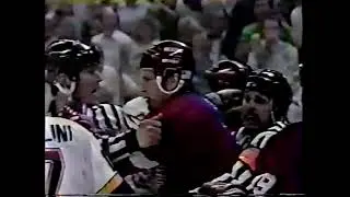 Bob Probert punches Vincent Riendeau (St. Louis Feed) - Apr 6, 1991
