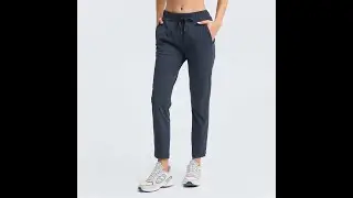 DL081 Women's Pants Lightweight Running Sweatpants with Pockets Athletic Tapered Straight Leg Pants