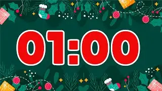 1 Minute Christmas Countdown Timer with Festive Alarm 🎄🎅