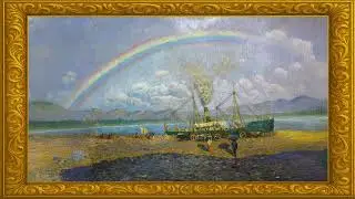 Rainbow Over the Shore | 4K Ocean-Themed Frame TV Art Loop for Relaxation, Ambience & Home Decor