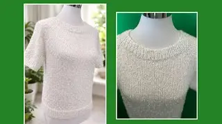 대바늘 반팔 레글런 스웨터 / Top down  Raglan Sweater 