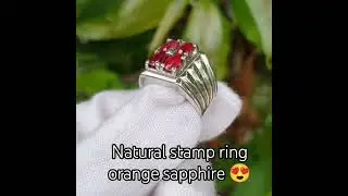 Natural stamp ring orange sapphire #orangesapphire #songea #ruby #yellowsapphire #redspinel #emerald